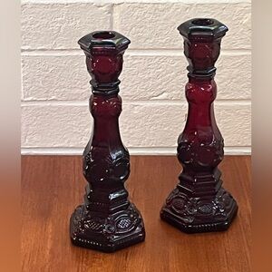 Vintage Avon Cape Cod 1876 Candle Holders - Set of 2 - 8 inches